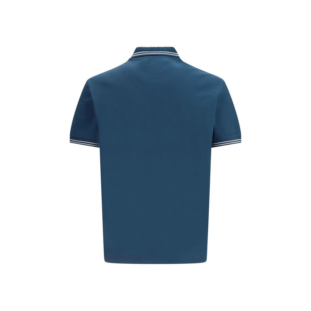 Blue Cotton Polo Shirt - TIZZIL