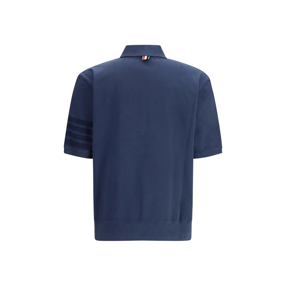 Blue Cotton Polo Shirt - TIZZIL
