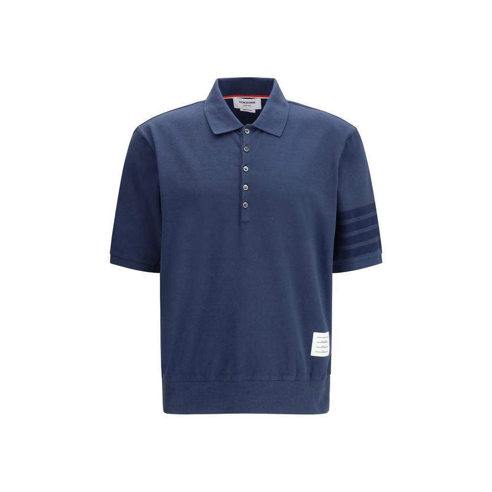 Blue Cotton Polo Shirt - TIZZIL