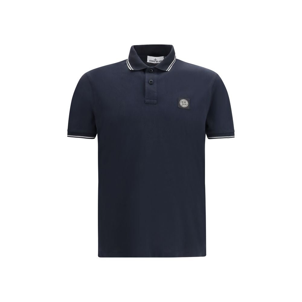 Blue Cotton Polo Shirt - TIZZIL
