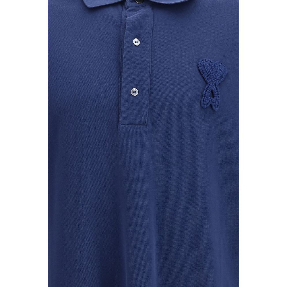 Blue Cotton Polo Shirt - TIZZIL