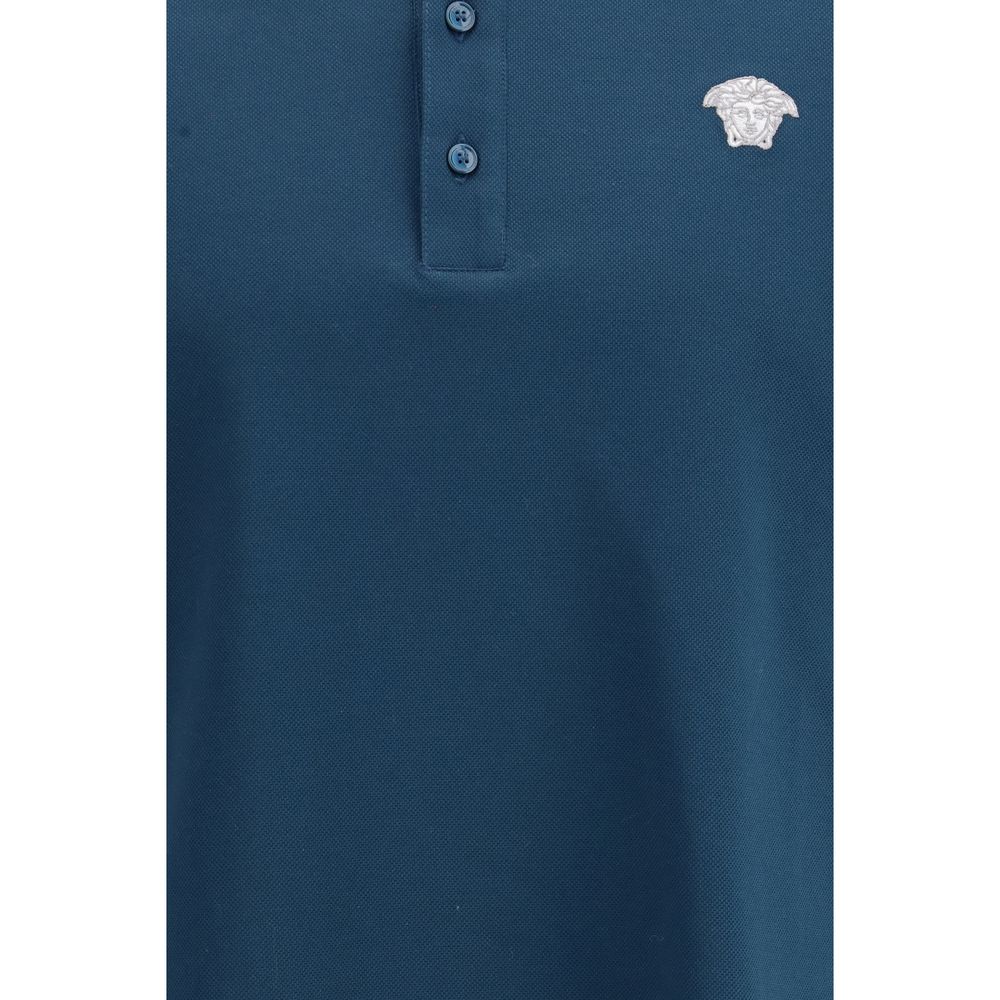 Blue Cotton Polo Shirt - TIZZIL