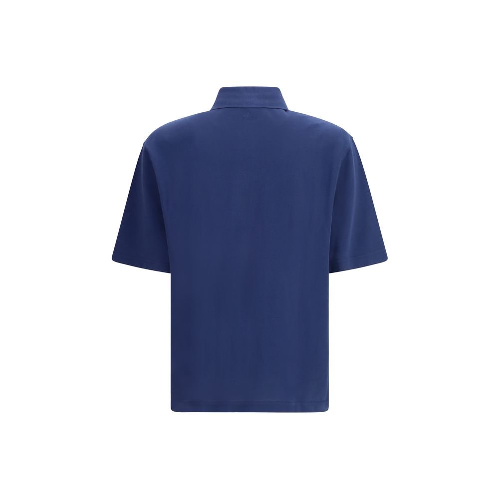 Blue Cotton Polo Shirt - TIZZIL