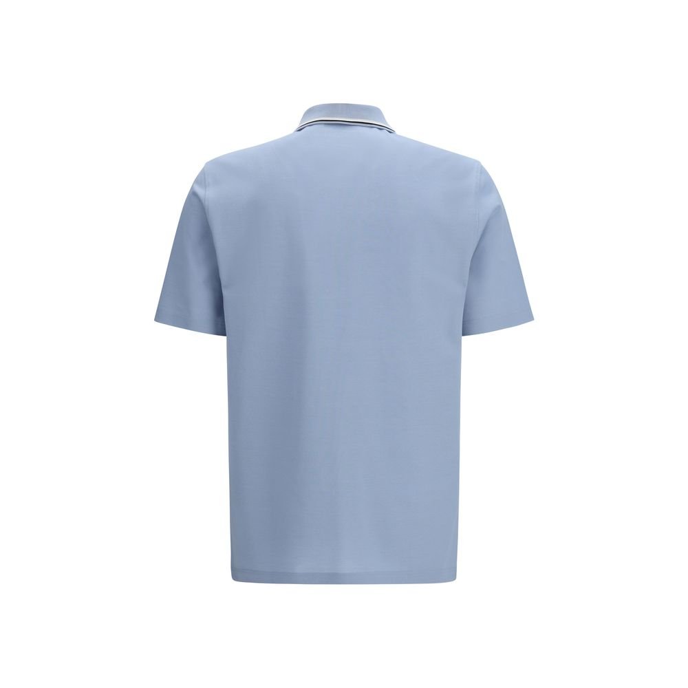 Blue Cotton Polo Shirt - TIZZIL