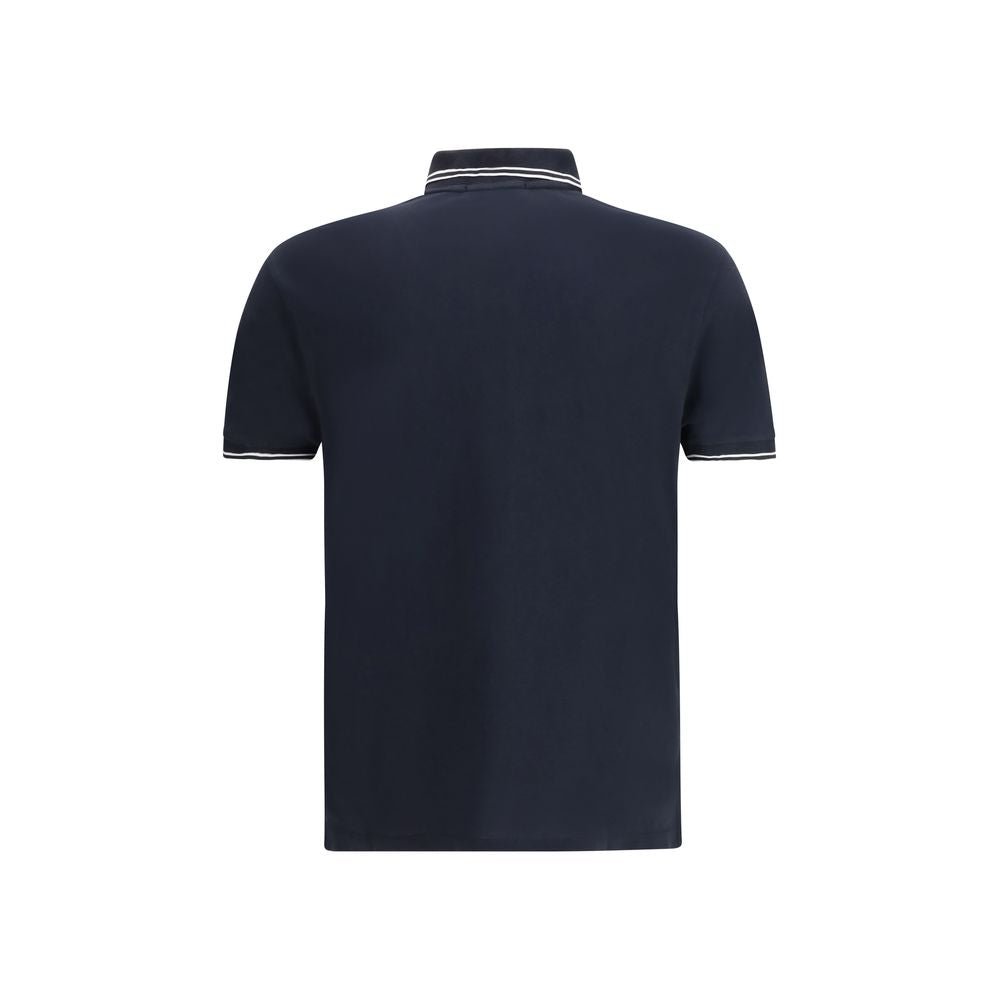 Blue Cotton Polo Shirt - TIZZIL