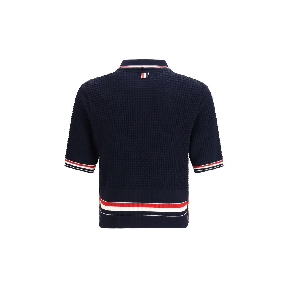 Blue Cotton Polo Shirt - TIZZIL