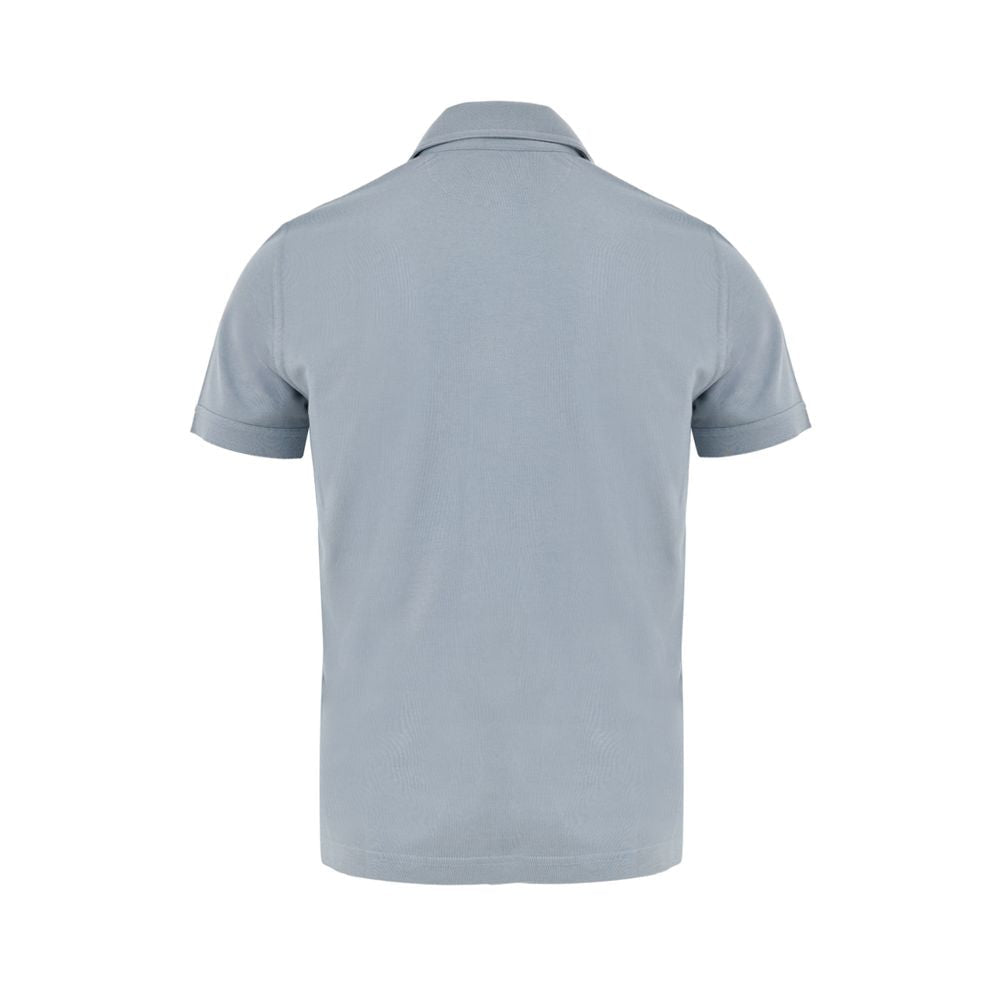 Blue Cotton Polo Shirt - TIZZIL