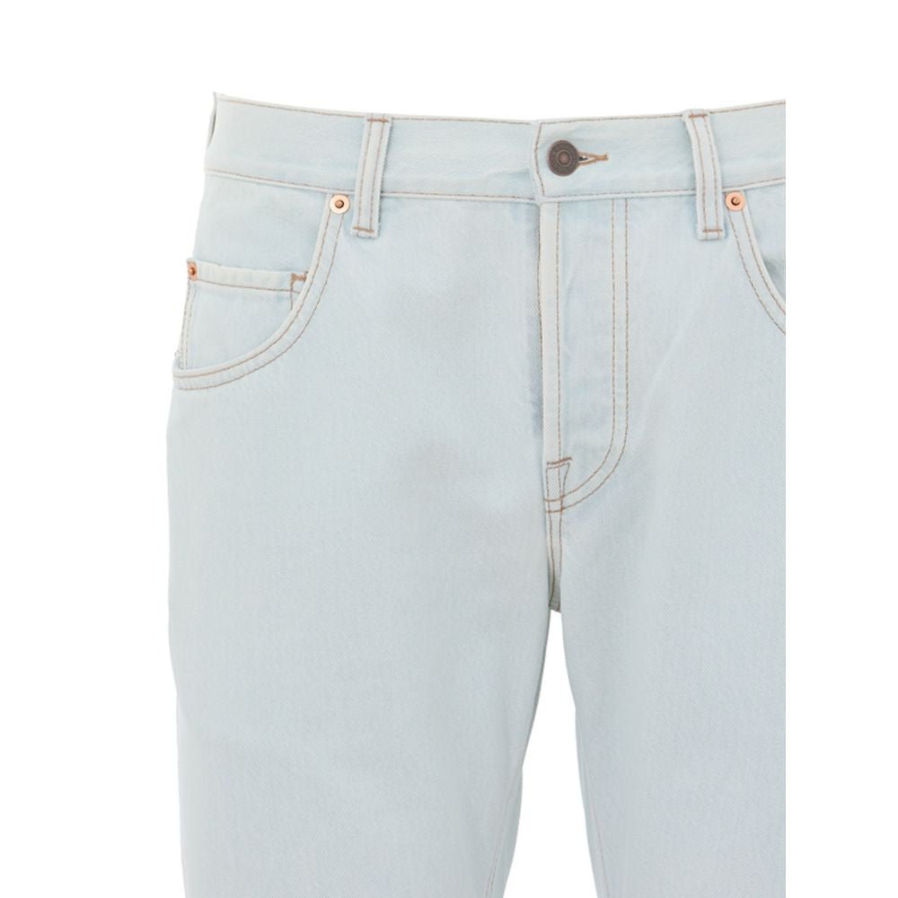 Blue Cotton Relaxed Fit Jeans - TIZZIL