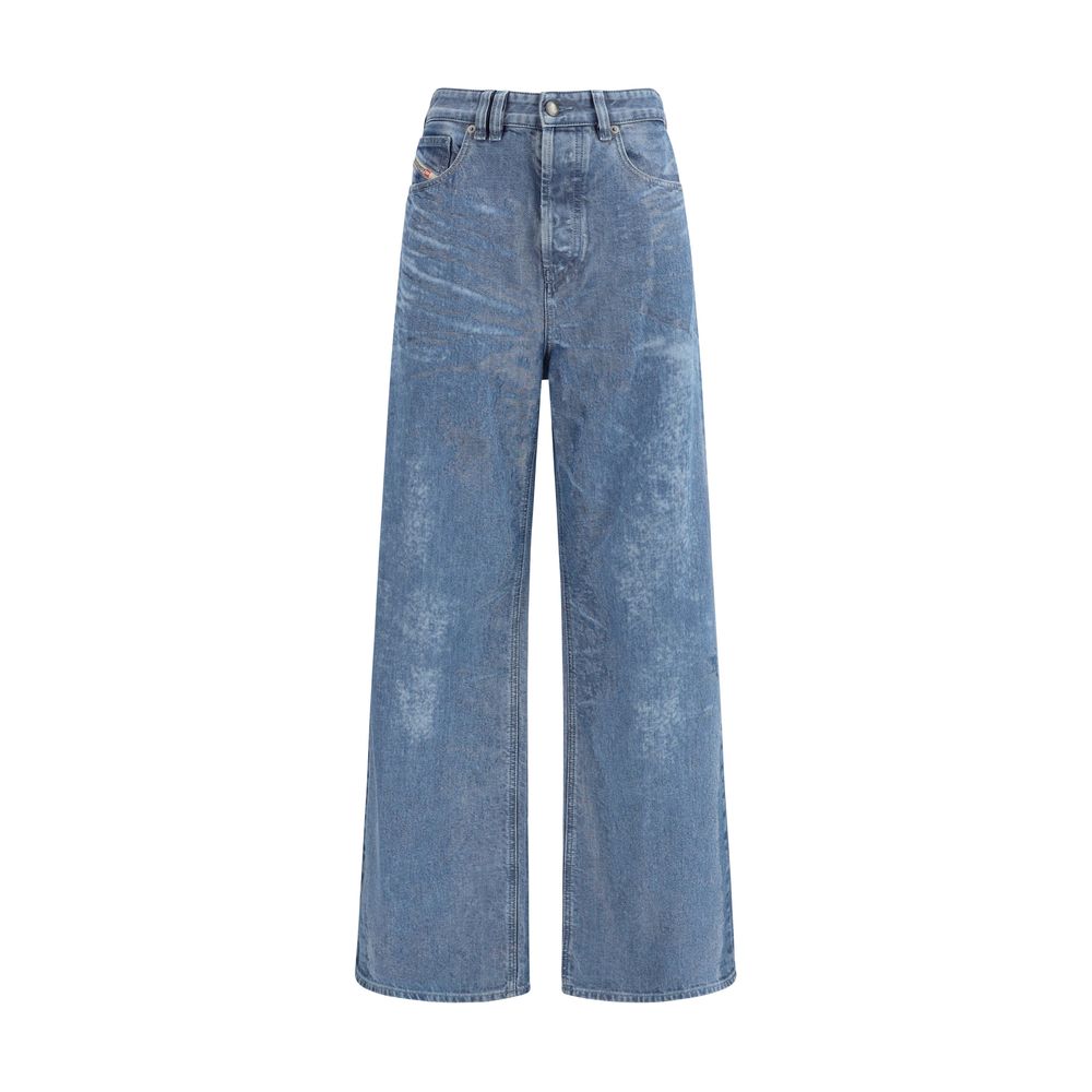Blue Cotton Relaxed Fit Jeans - TIZZIL