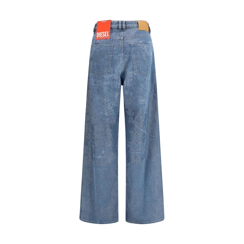 Blue Cotton Relaxed Fit Jeans - TIZZIL
