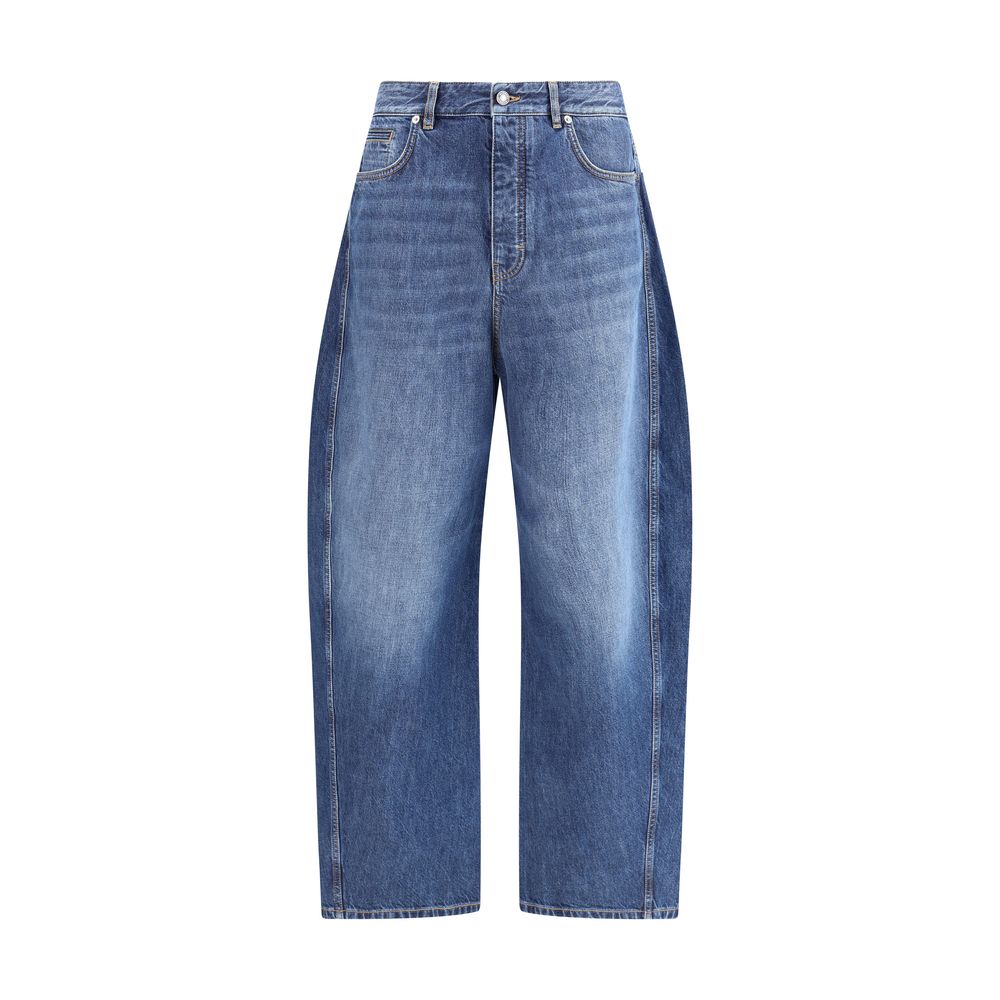 Blue Cotton Relaxed Fit Jeans - TIZZIL