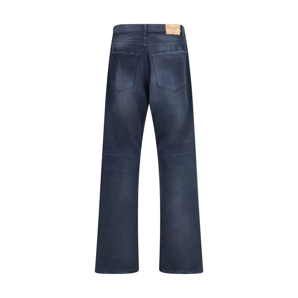Blue Cotton Relaxed Fit Jeans - TIZZIL