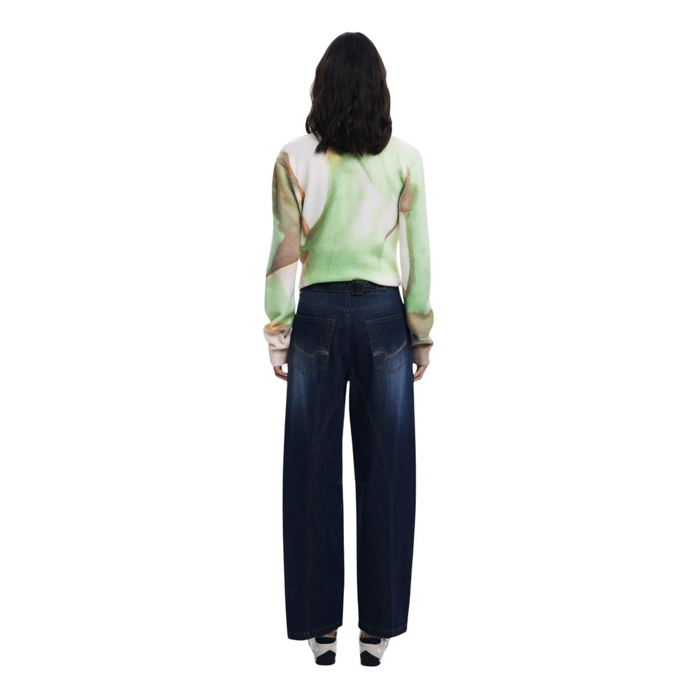 Blue Cotton Relaxed Fit Jeans - TIZZIL