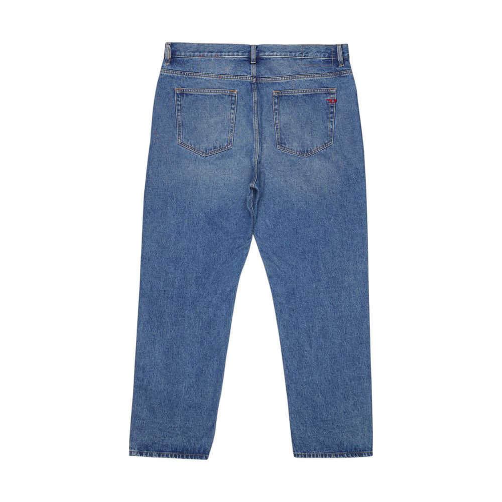 Blue Cotton Relaxed Fit Jeans - TIZZIL