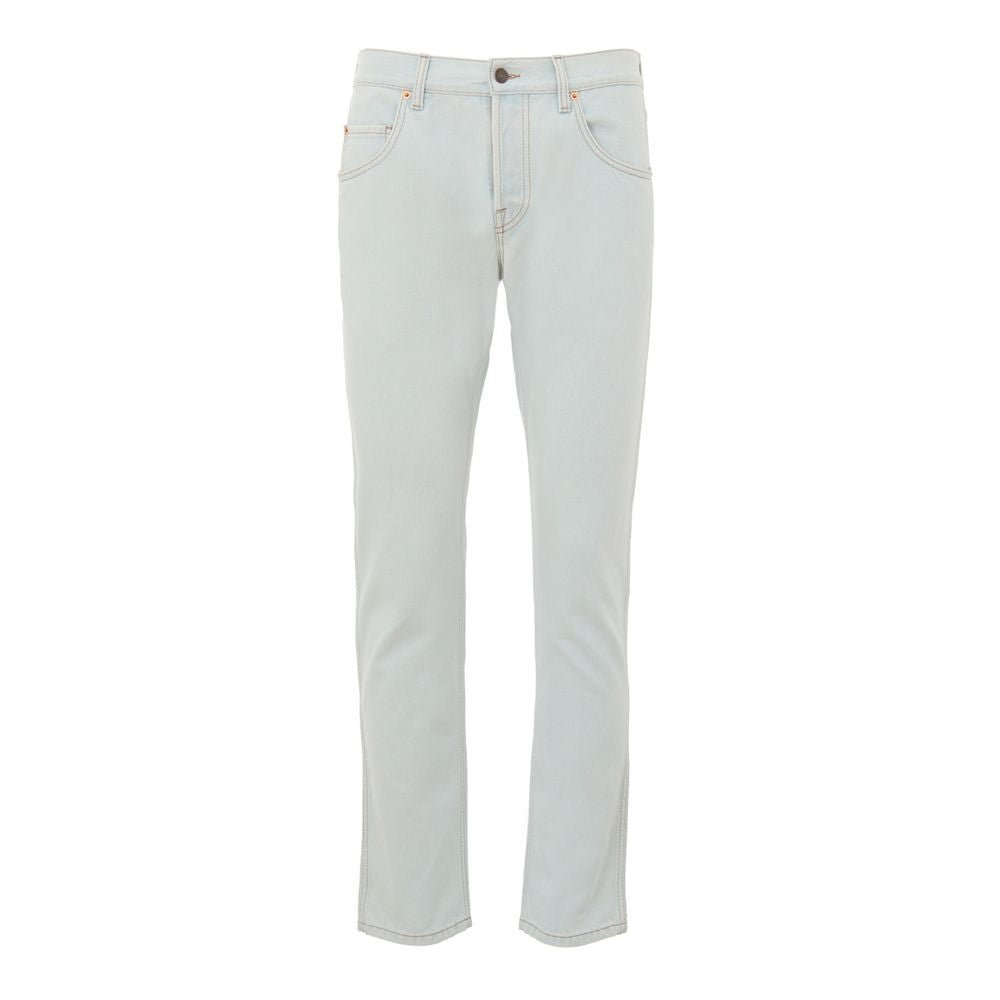 Blue Cotton Relaxed Fit Jeans - TIZZIL