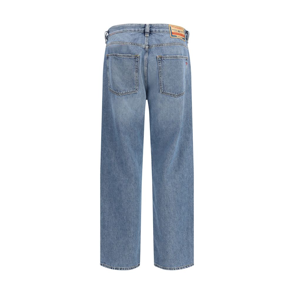 Blue Cotton Relaxed Fit Jeans - TIZZIL