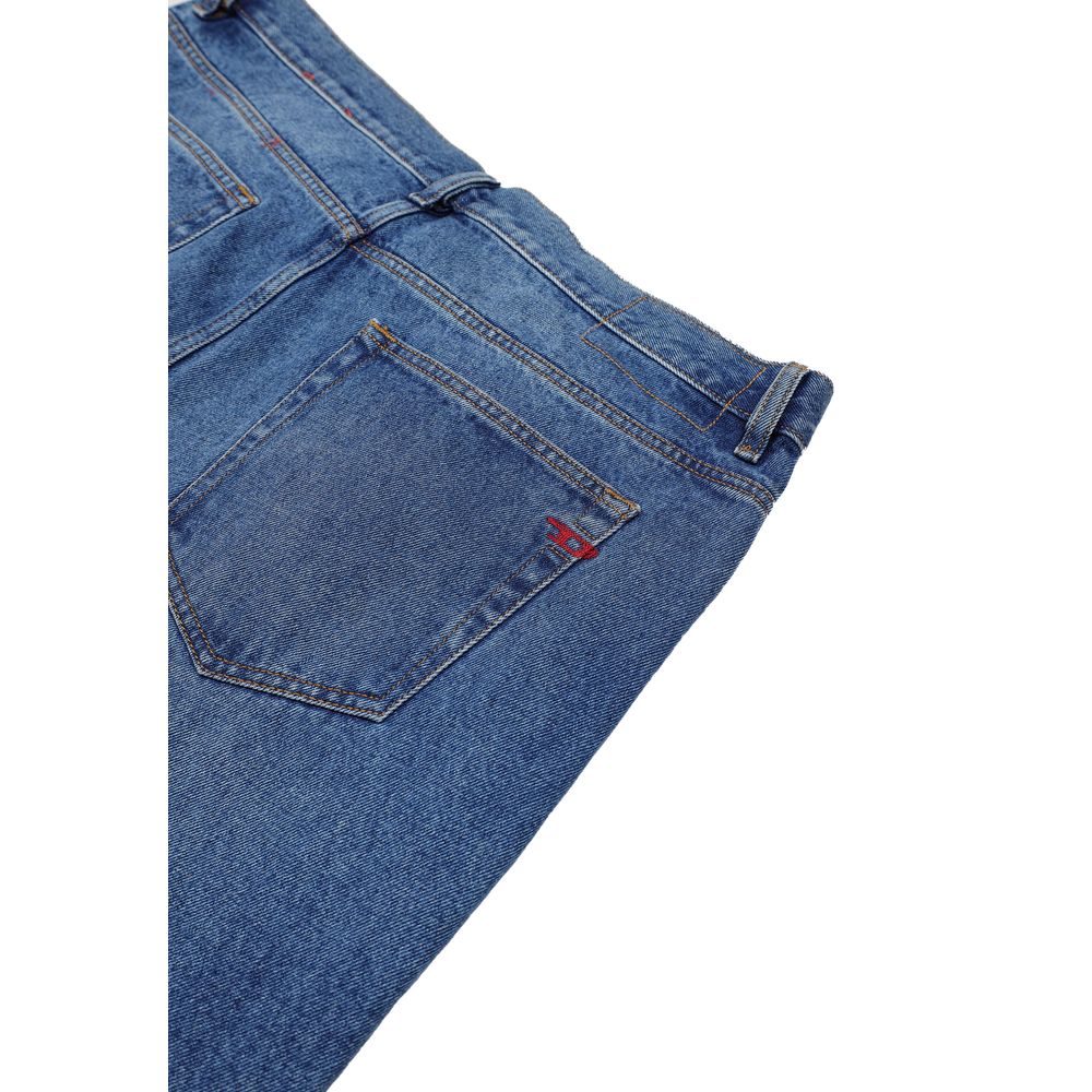 Blue Cotton Relaxed Fit Jeans - TIZZIL