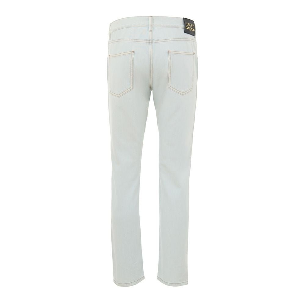 Blue Cotton Relaxed Fit Jeans - TIZZIL