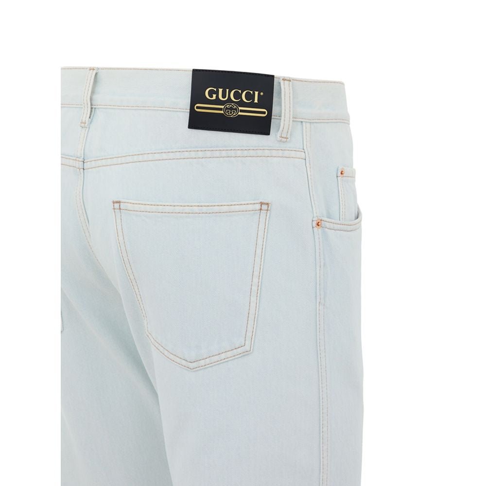 Blue Cotton Relaxed Fit Jeans - TIZZIL