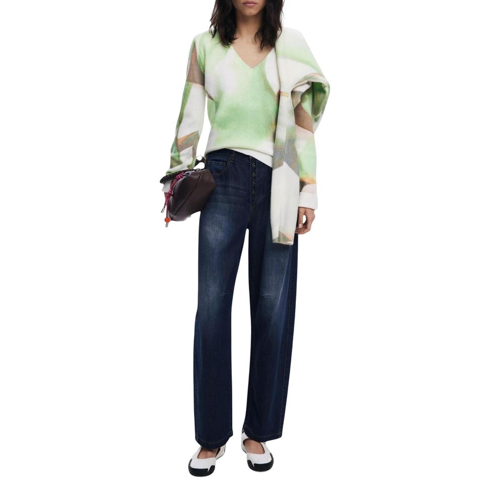 Blue Cotton Relaxed Fit Jeans - TIZZIL