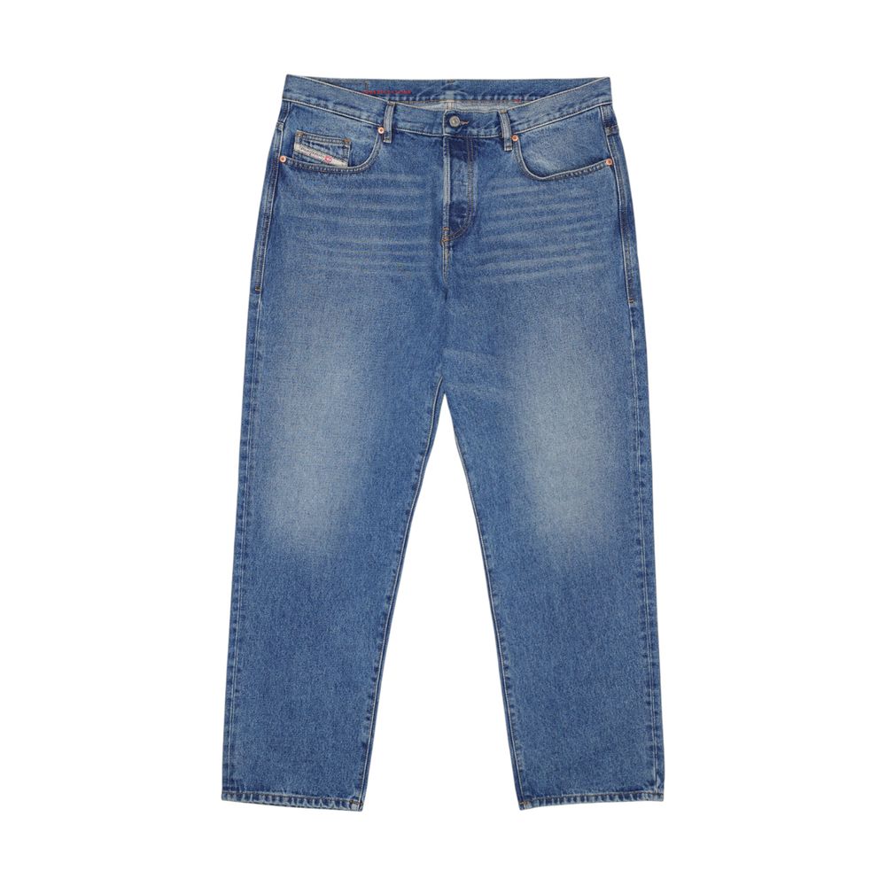 Blue Cotton Relaxed Fit Jeans - TIZZIL