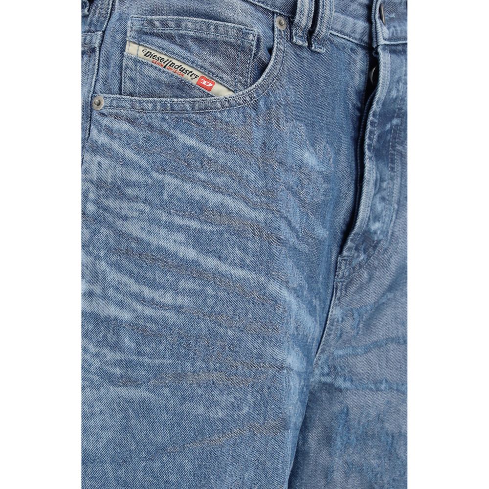Blue Cotton Relaxed Fit Jeans - TIZZIL