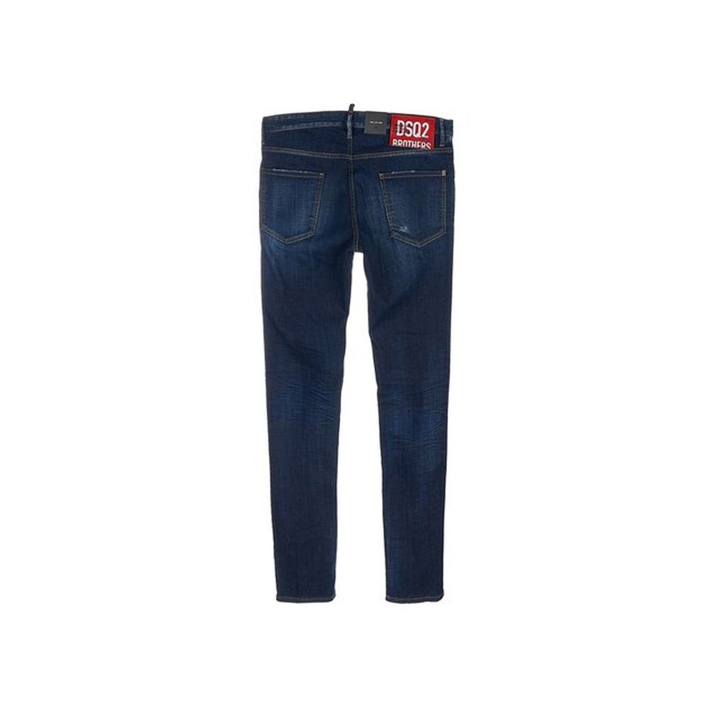 Blue Cotton Skinny Jeans - TIZZIL