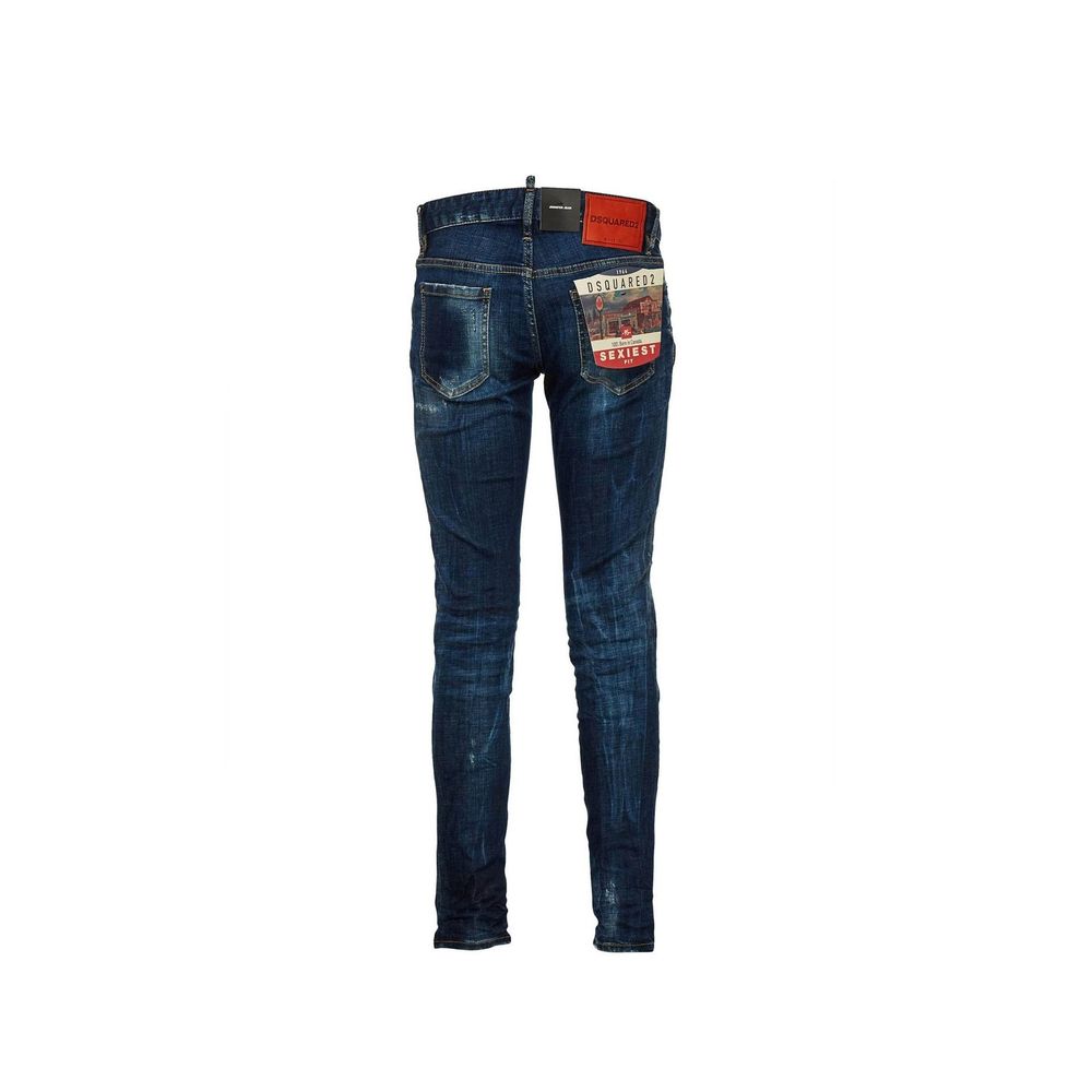 Blue Cotton Slim Fit Jeans - TIZZIL