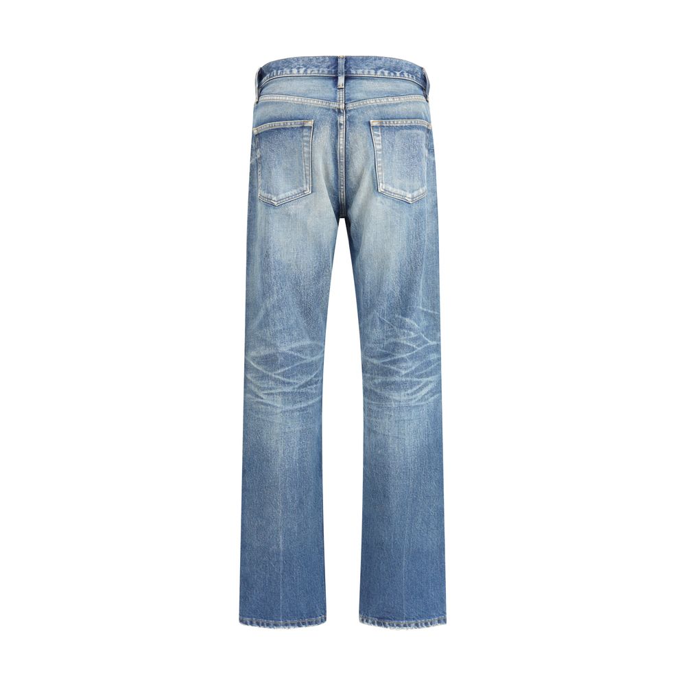 Blue Cotton Straight - Leg Jeans - TIZZIL