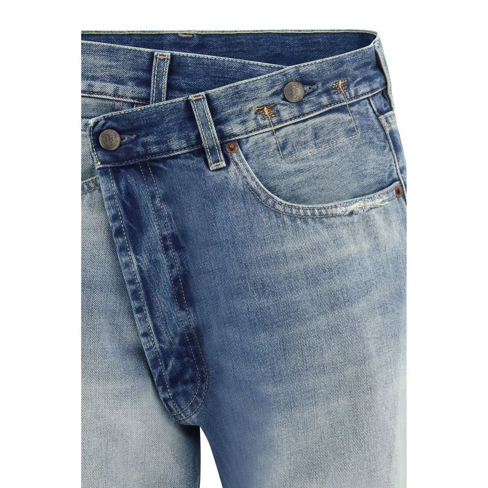 Blue Cotton Straight - Leg Jeans - TIZZIL