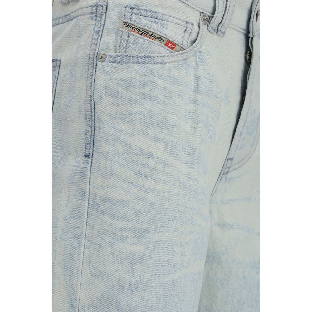 Blue Cotton Straight - Leg Jeans - TIZZIL