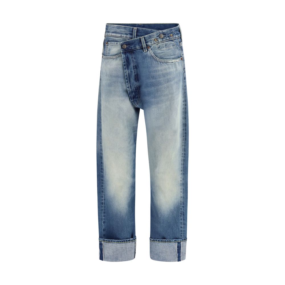 Blue Cotton Straight - Leg Jeans - TIZZIL