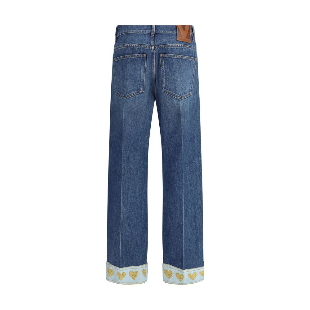 Blue Cotton Straight - Leg Jeans - TIZZIL