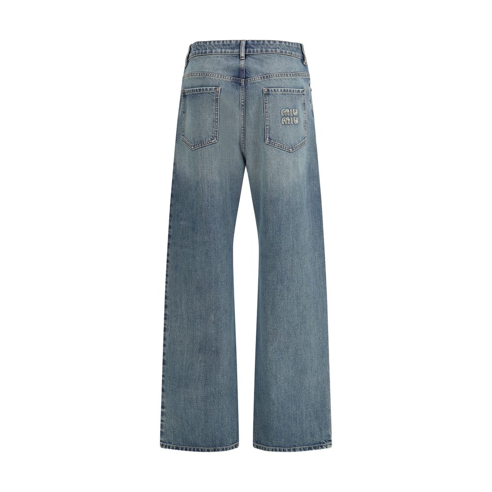 Blue Cotton Straight - Leg Jeans - TIZZIL