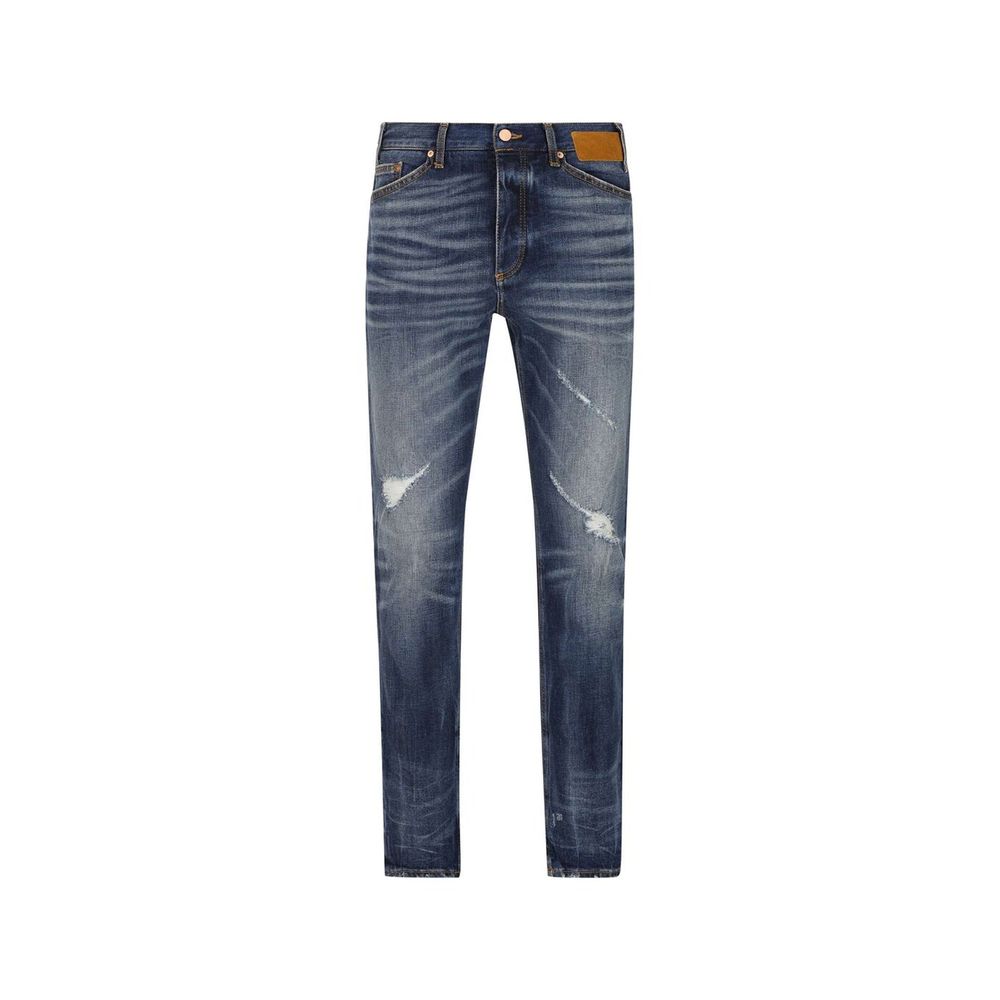 Blue Cotton Straight - Leg Jeans - TIZZIL