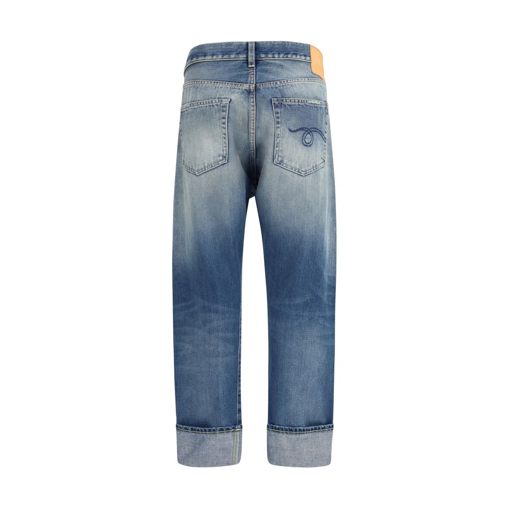 Blue Cotton Straight - Leg Jeans - TIZZIL