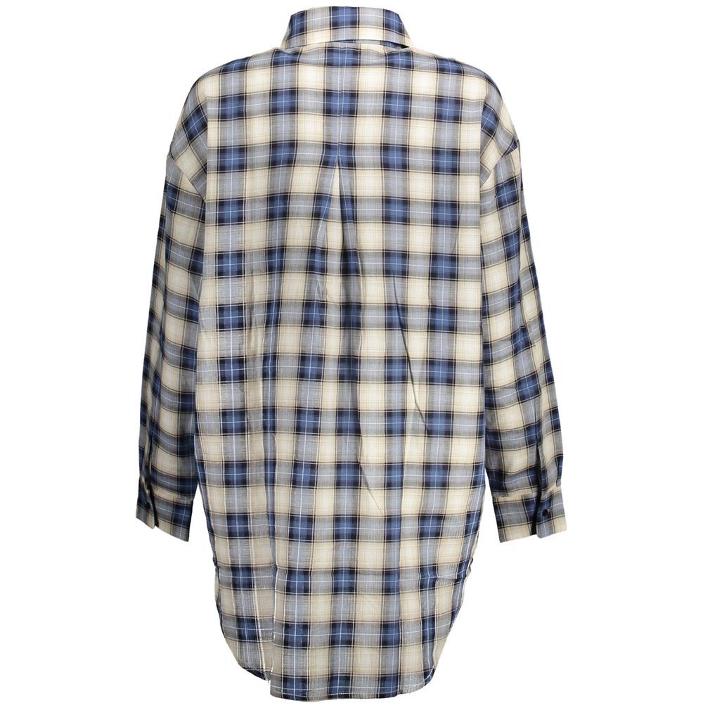 Blue Cotton Women Shirt - TIZZIL