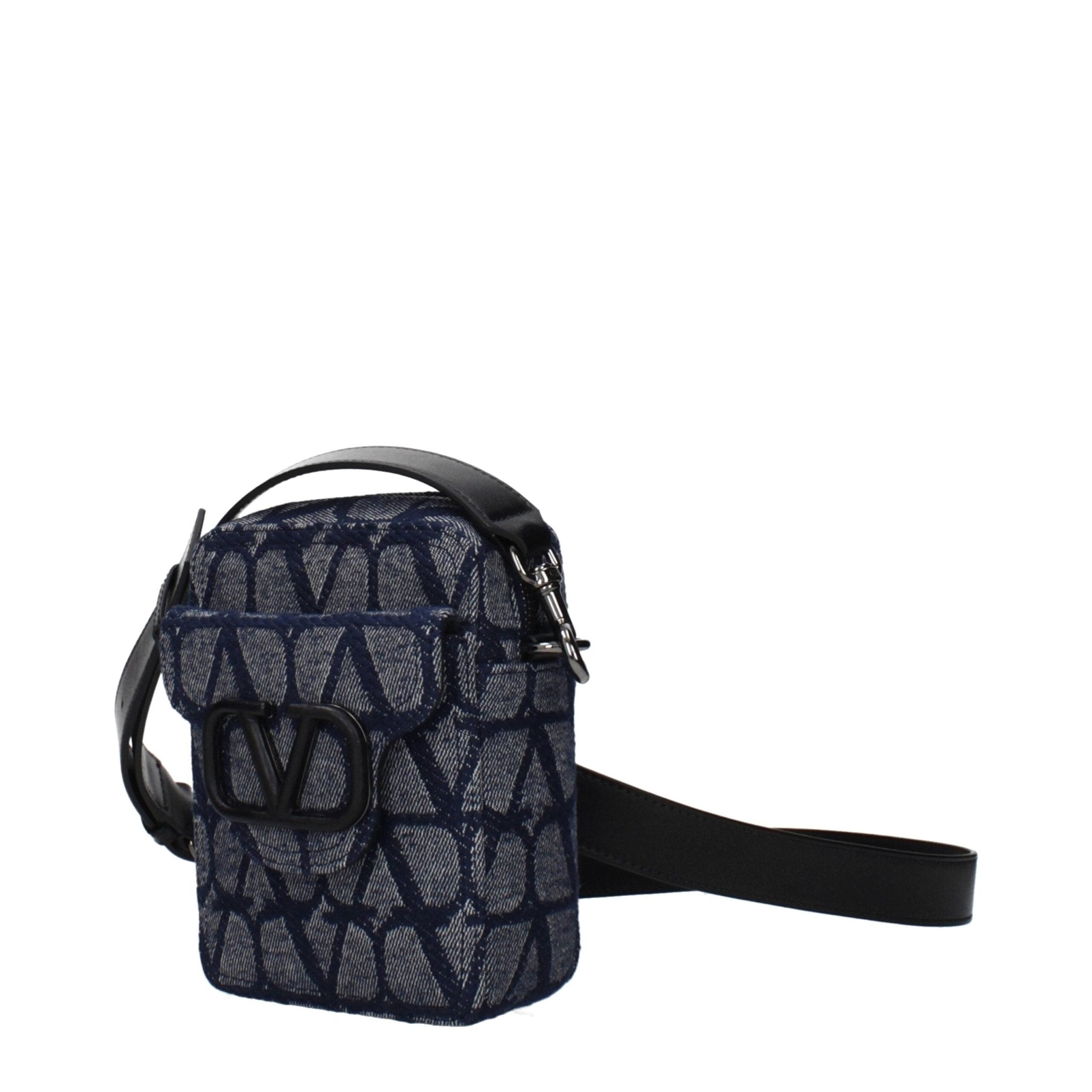 Blue Fabric Crossbody Bag - TIZZIL