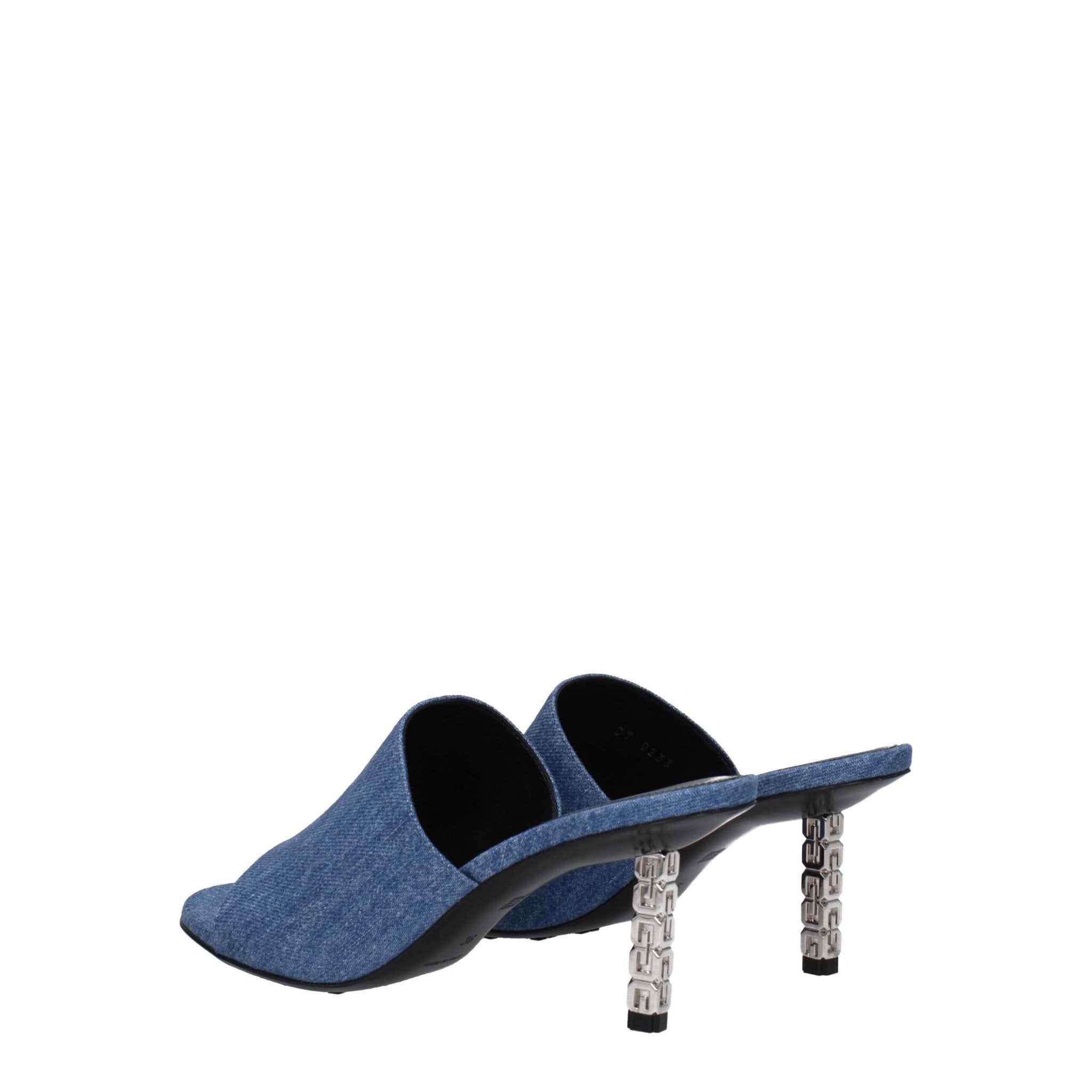 Blue Fabric Platform Sandals - TIZZIL