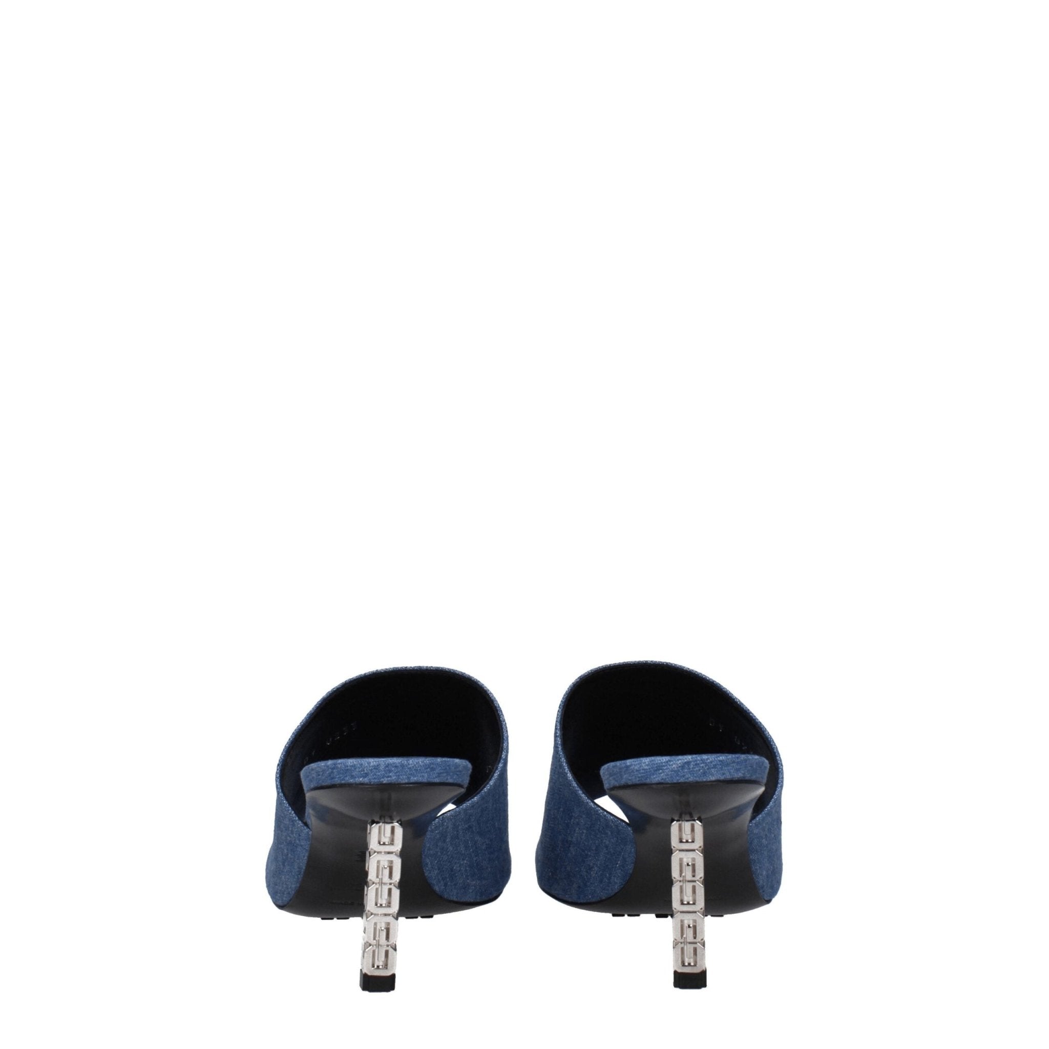 Blue Fabric Platform Sandals - TIZZIL