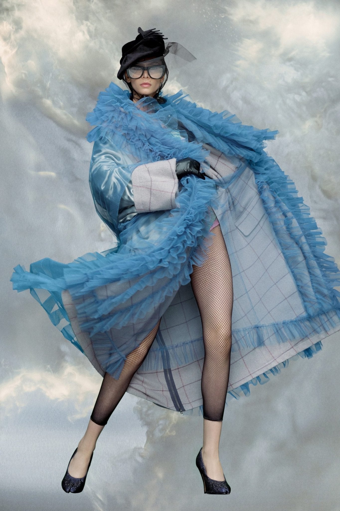 Blue Fibres Coat - TIZZIL