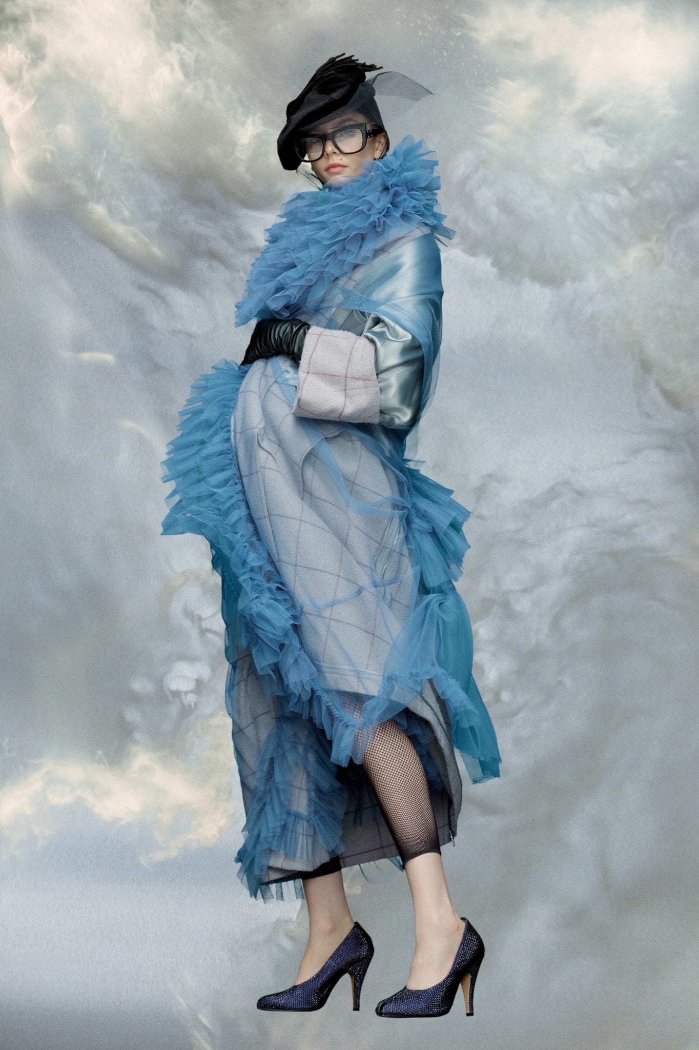 Blue Fibres Coat - TIZZIL