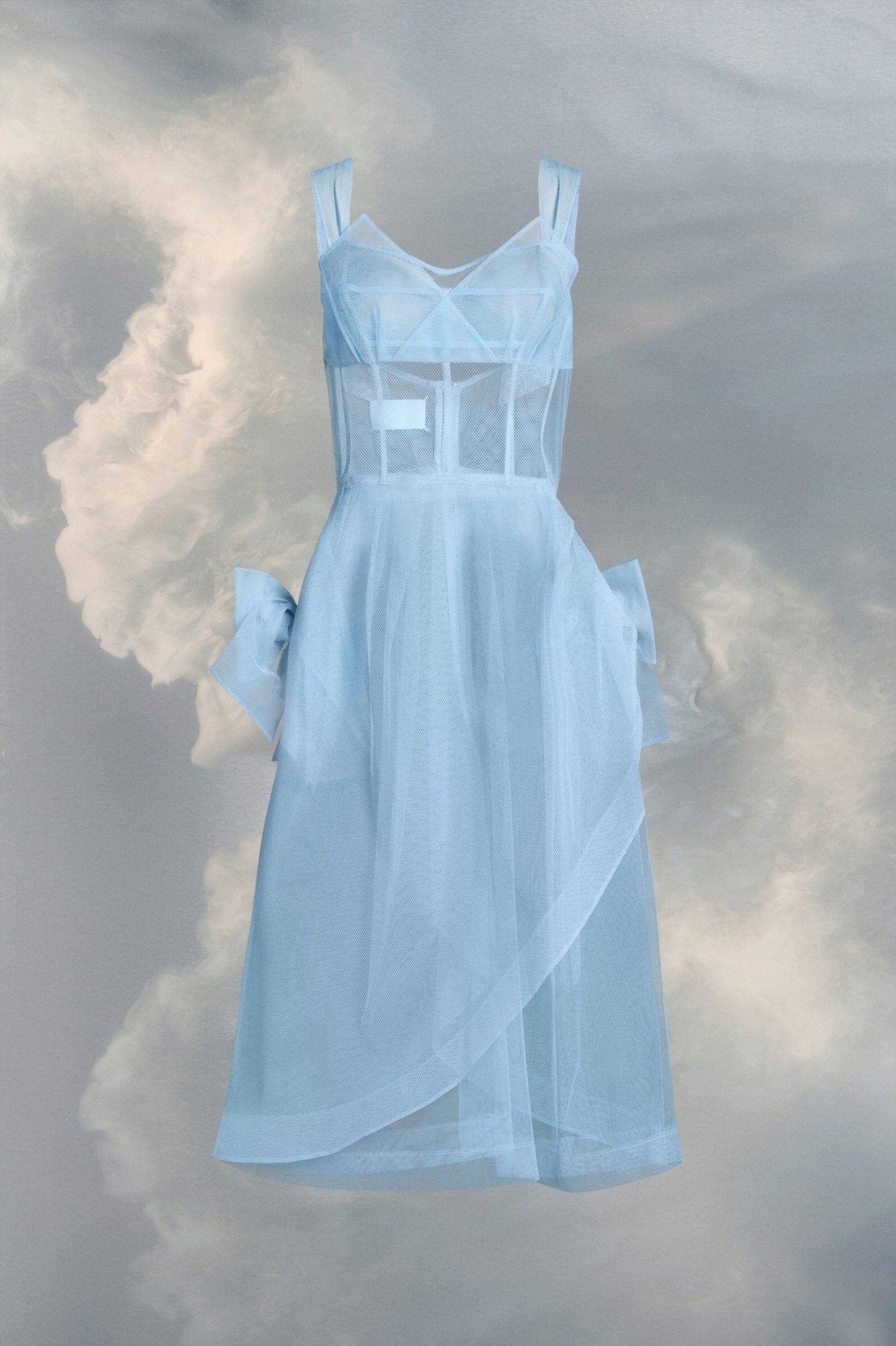 Blue Fibres Midi Dress - TIZZIL