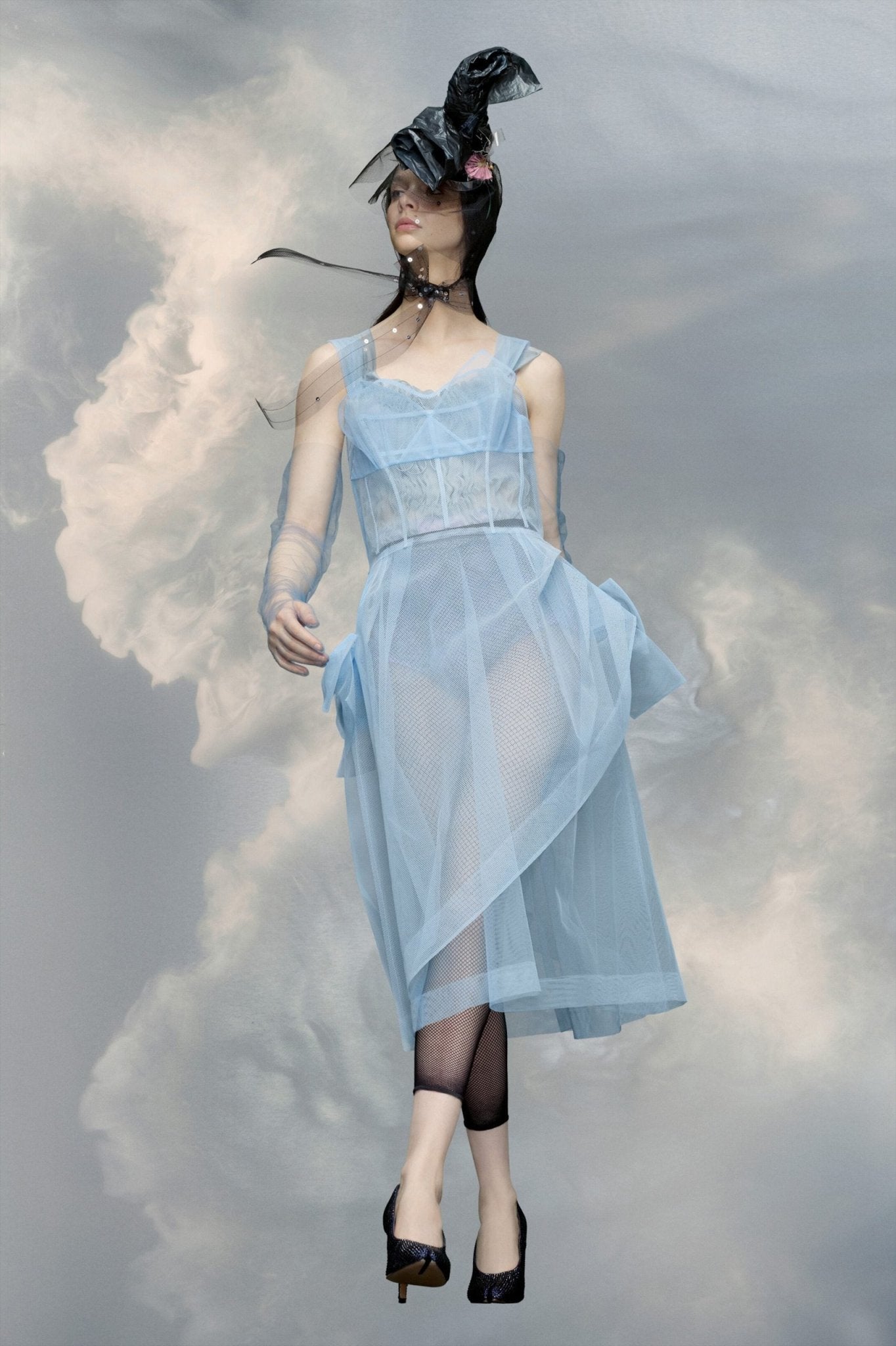 Blue Fibres Midi Dress - TIZZIL