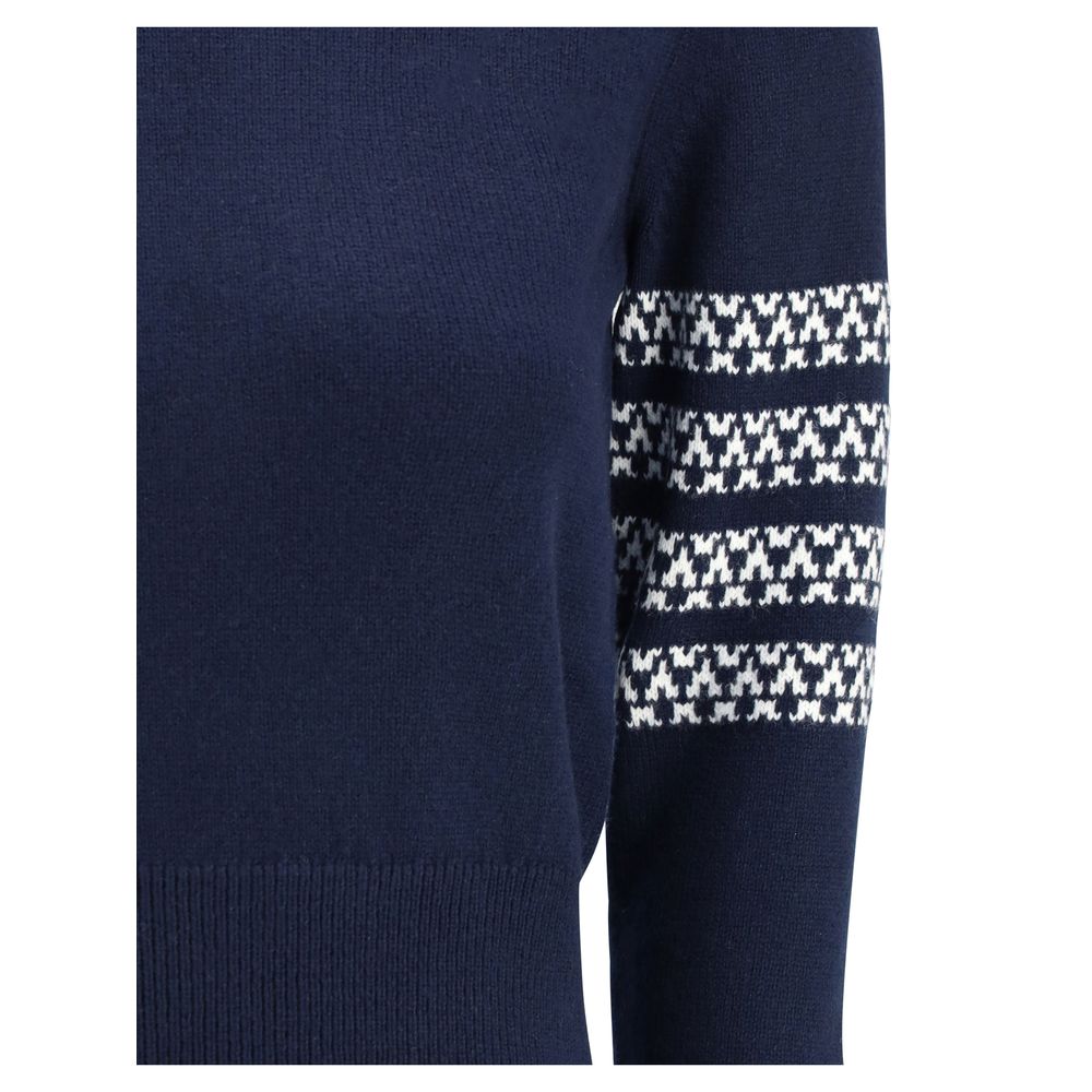 Blue Fleece Wool Sweatshirt - TIZZIL