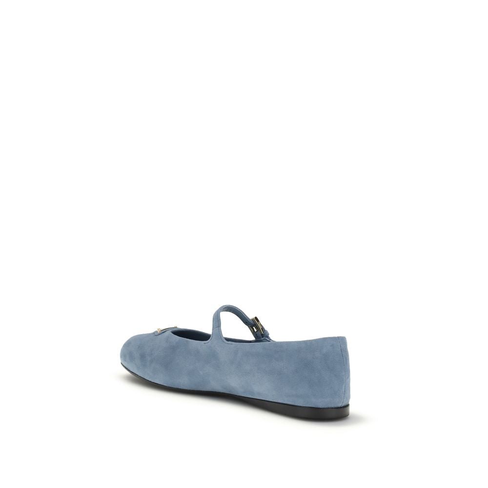 Blue Goatskin Ballet Flats - TIZZIL