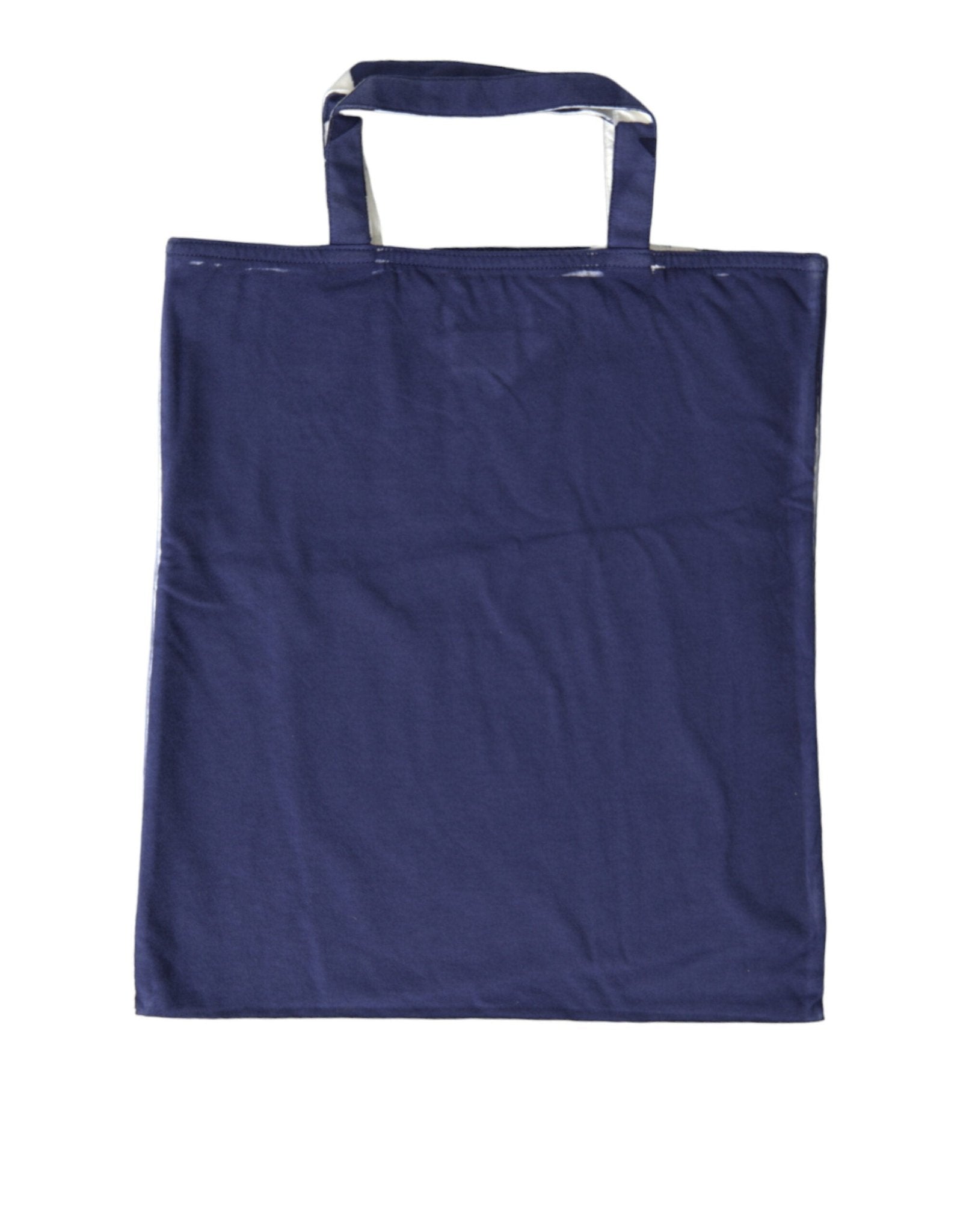 Blue Jersey Fabric Logo Shoulder Shopping Tote Shopping Bag - TIZZIL