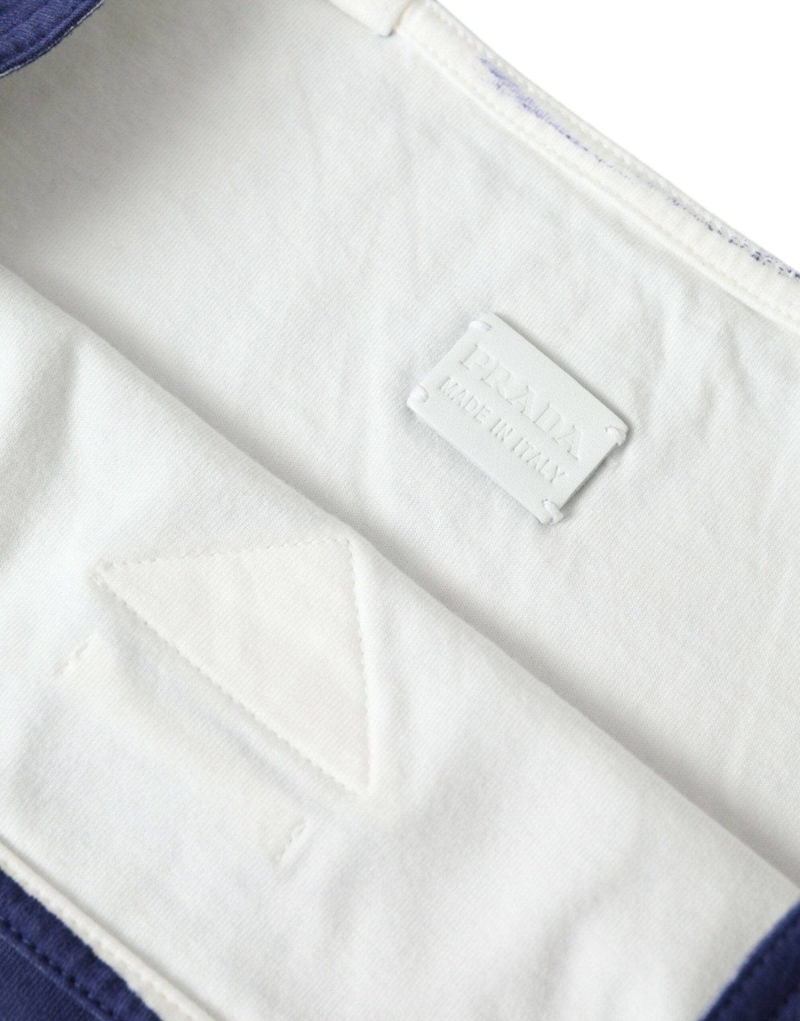 Blue Jersey Fabric Logo Shoulder Shopping Tote Shopping Bag - TIZZIL