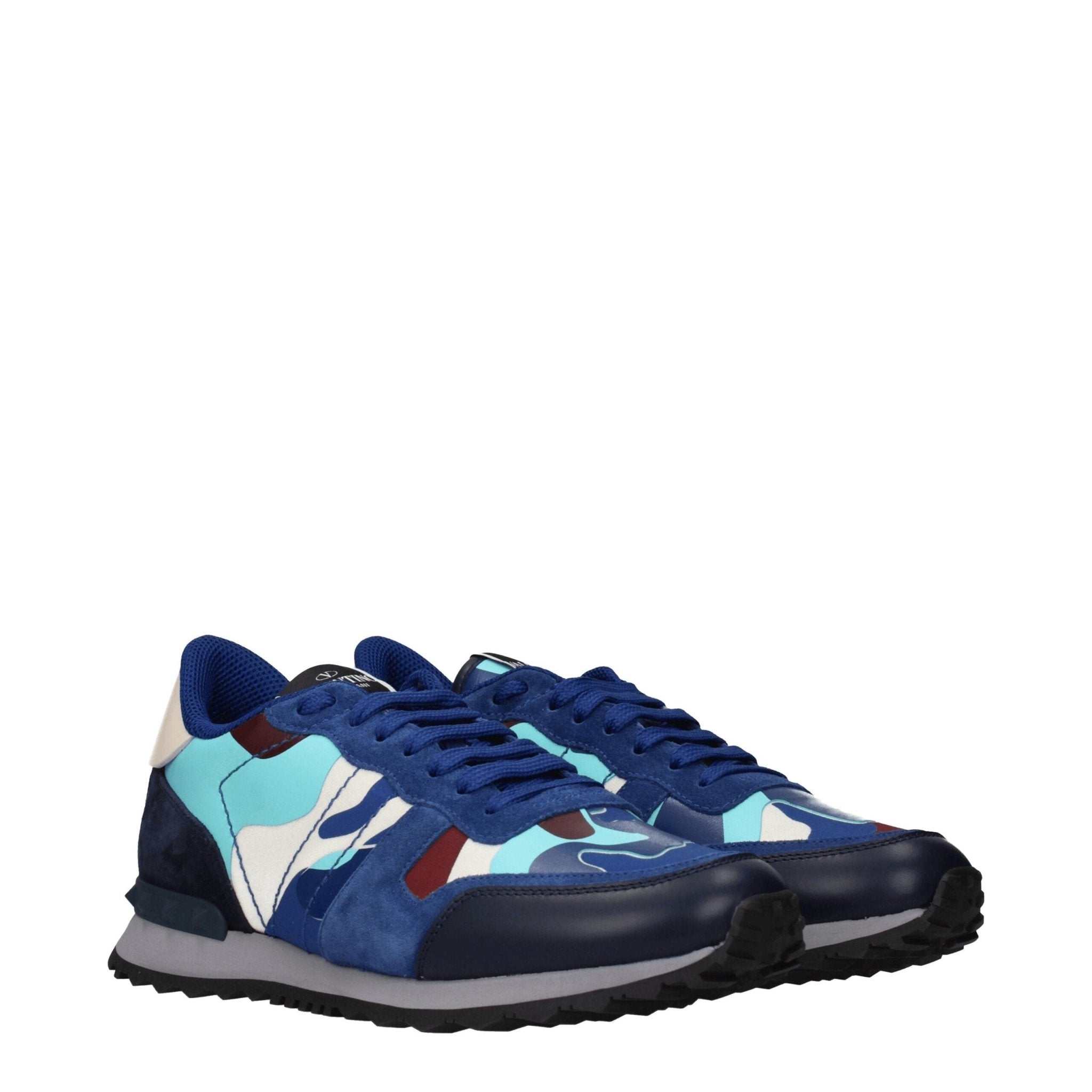 Blue Leather Athletic Sneakers - TIZZIL