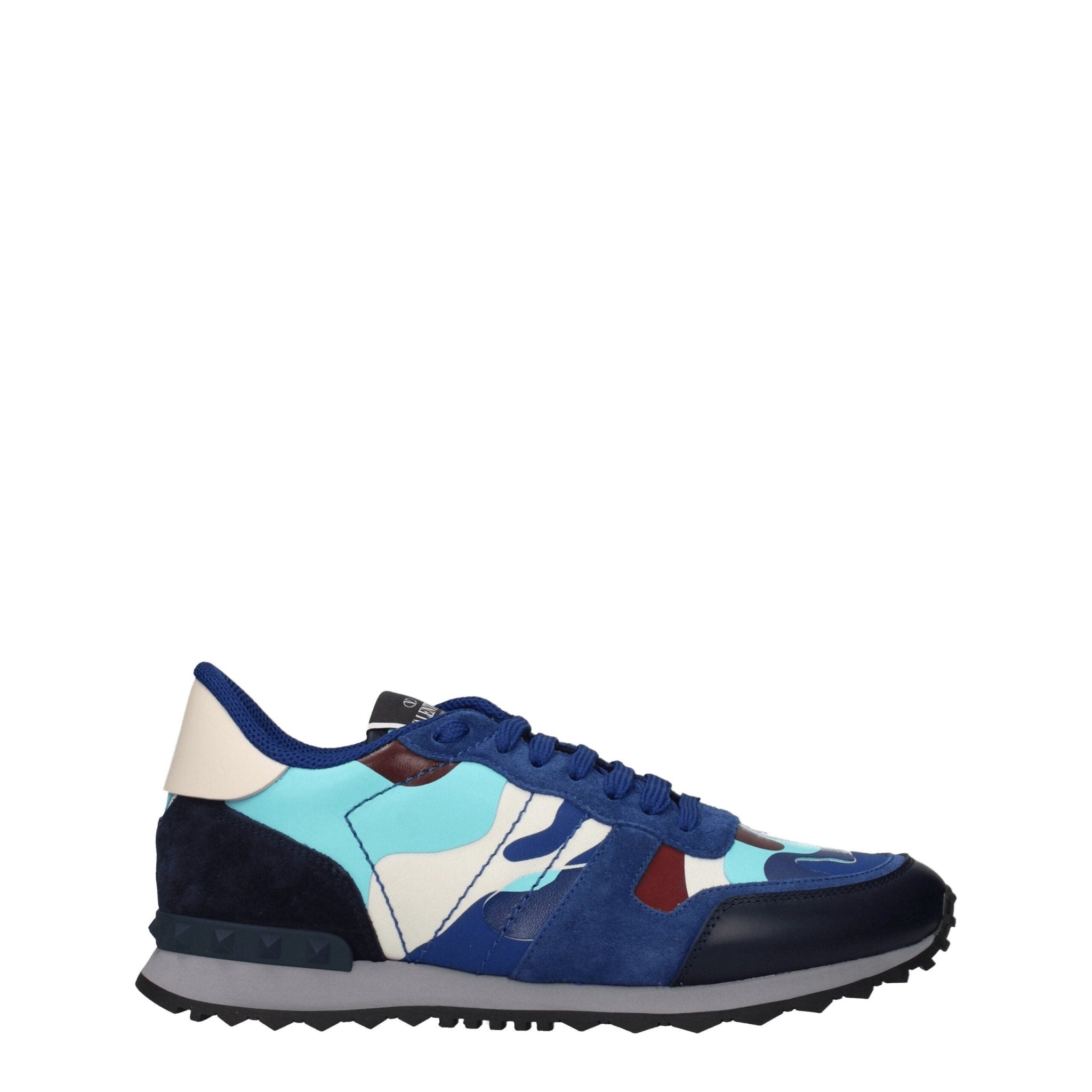 Blue Leather Athletic Sneakers - TIZZIL